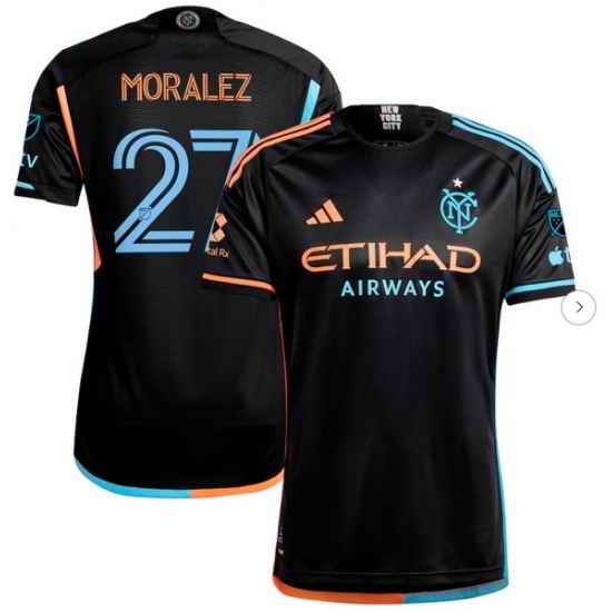 Men's New York City FC Maximiliano Moralez adidas Black 2024 24 7 Kit Authentic Player Jersey